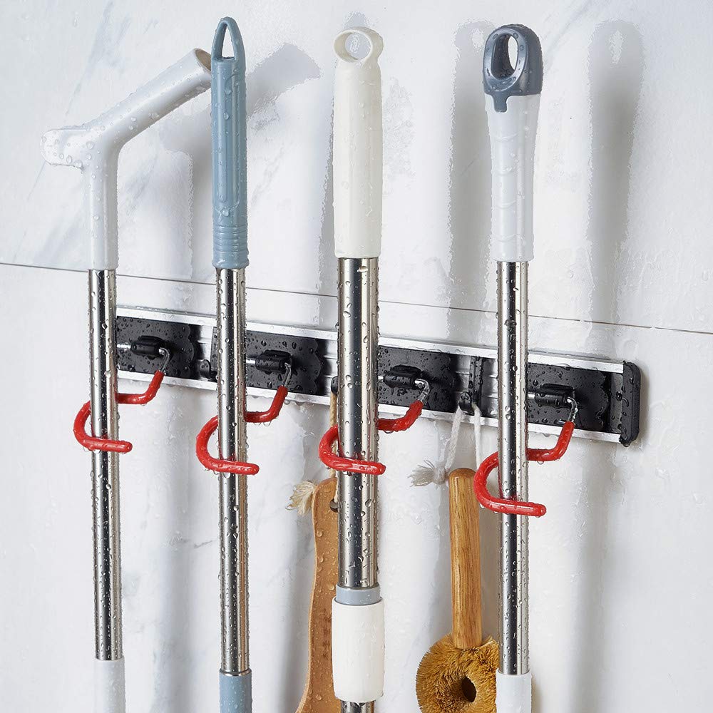 Wall Mounted Mop and Broom Holder Stainless Steel S Type Broom Rack Anti