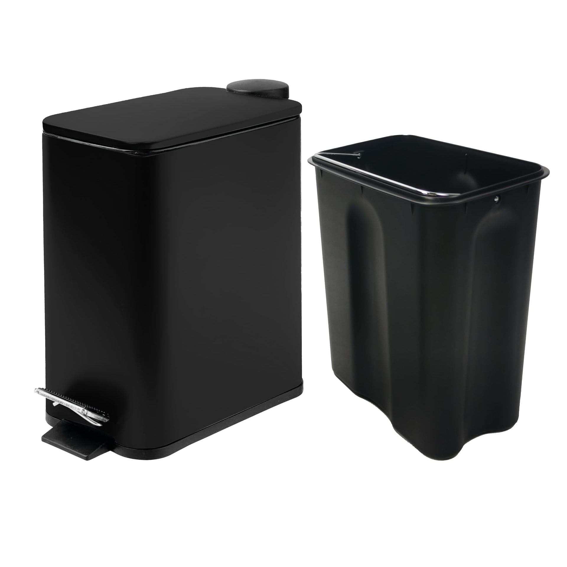 Stainless Steel Small Trash Can with Lid & Step Pedal