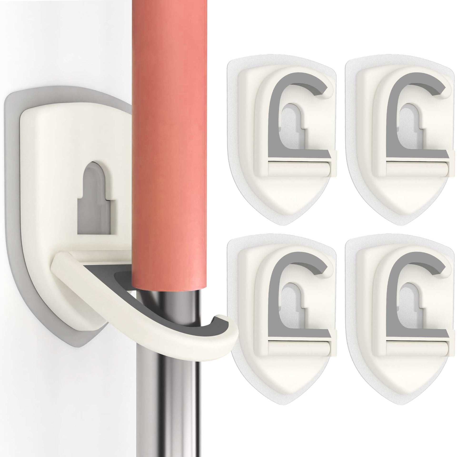 Broom Holder Wall Mount Self Adhesive (4 Count)