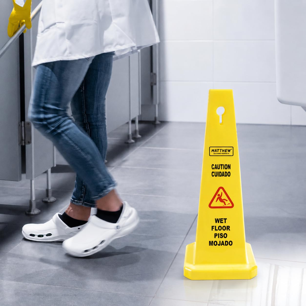 MATTHEW CLEANING 6 Packs 36” Caution Wet Floor Safety Cones for Indoors and Outdoors (6 Count)