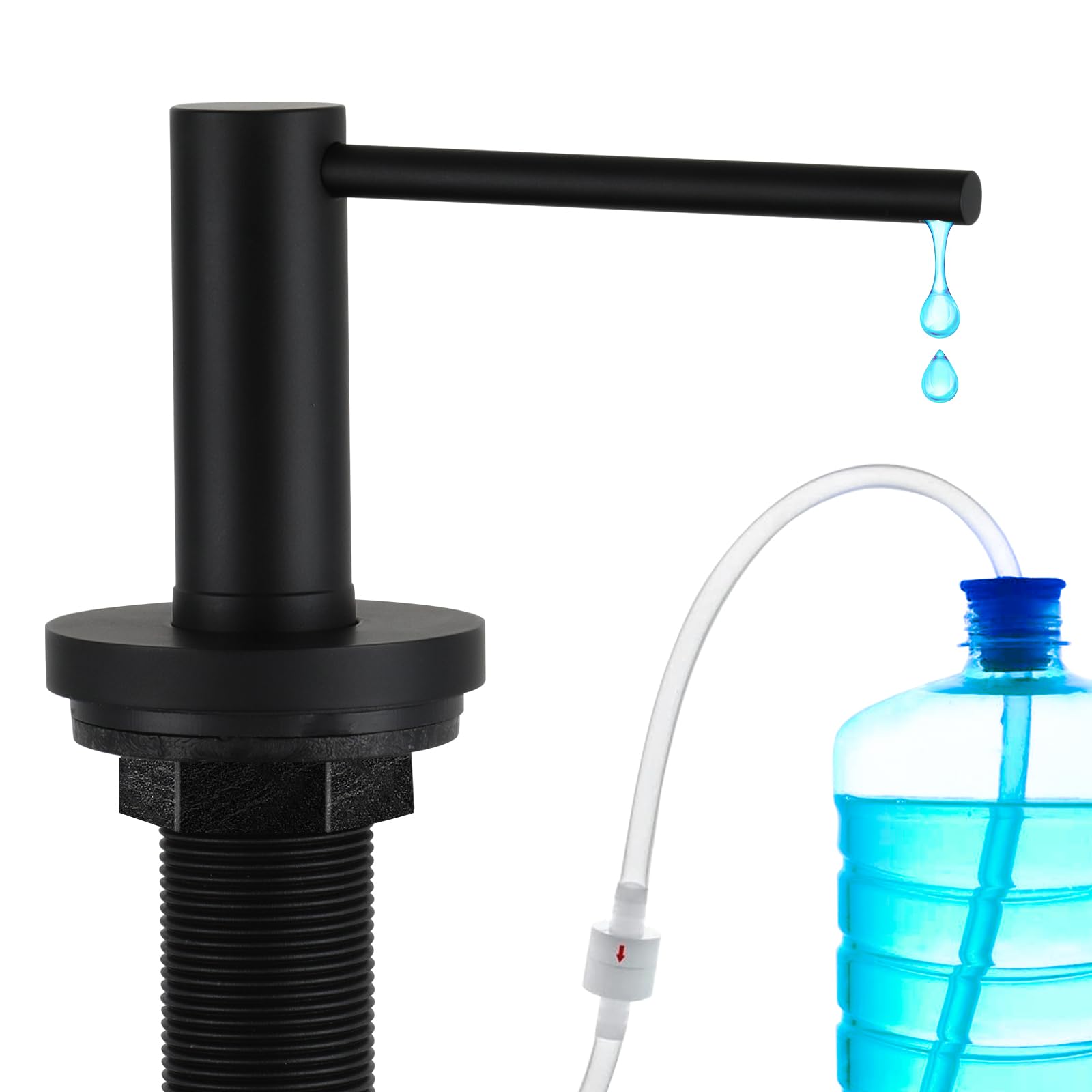 Upgraded Matte Black Soap Dispenser for Kitchen Sink