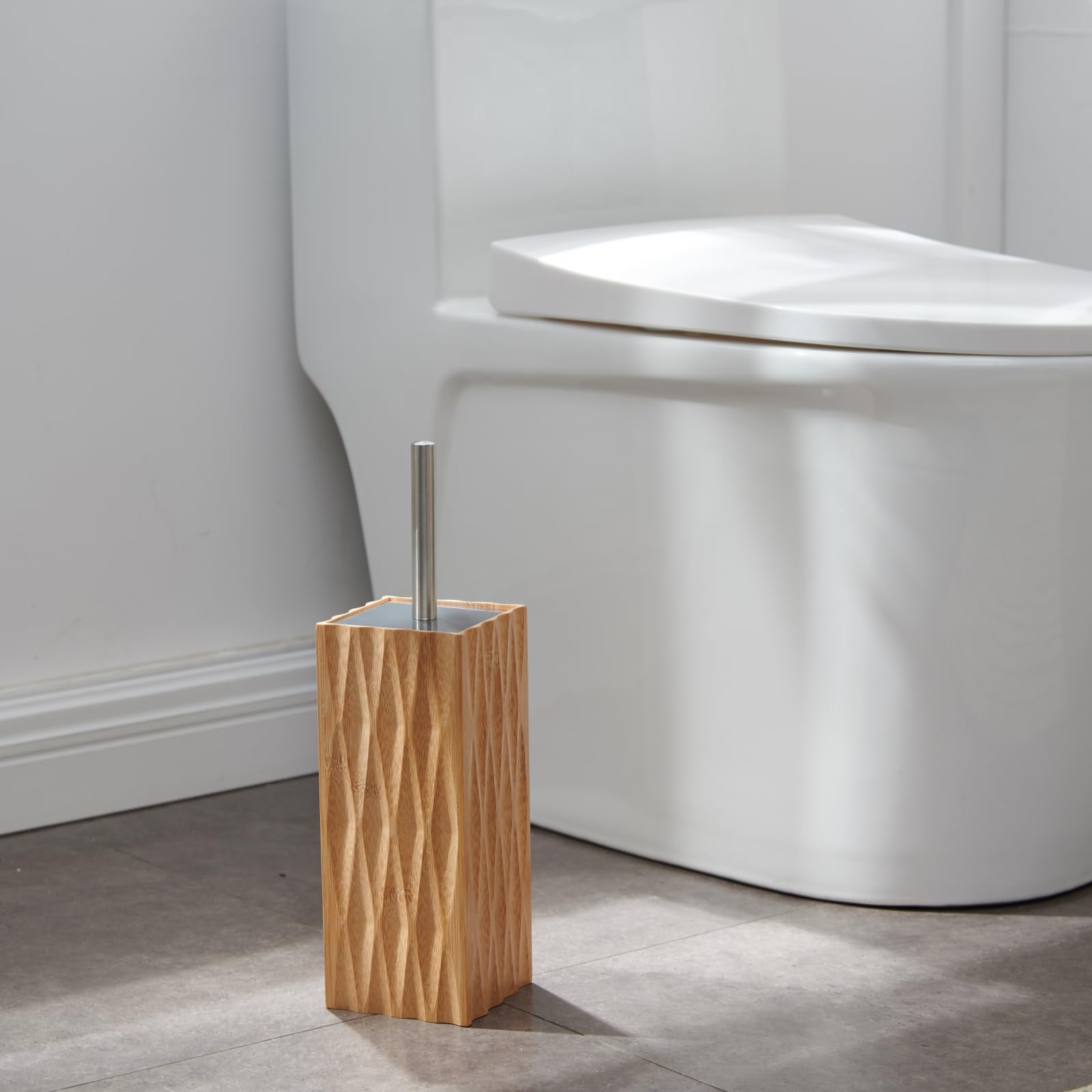 Bamboo Toilet Bowl Cleaner with Holder for All Toilet Types