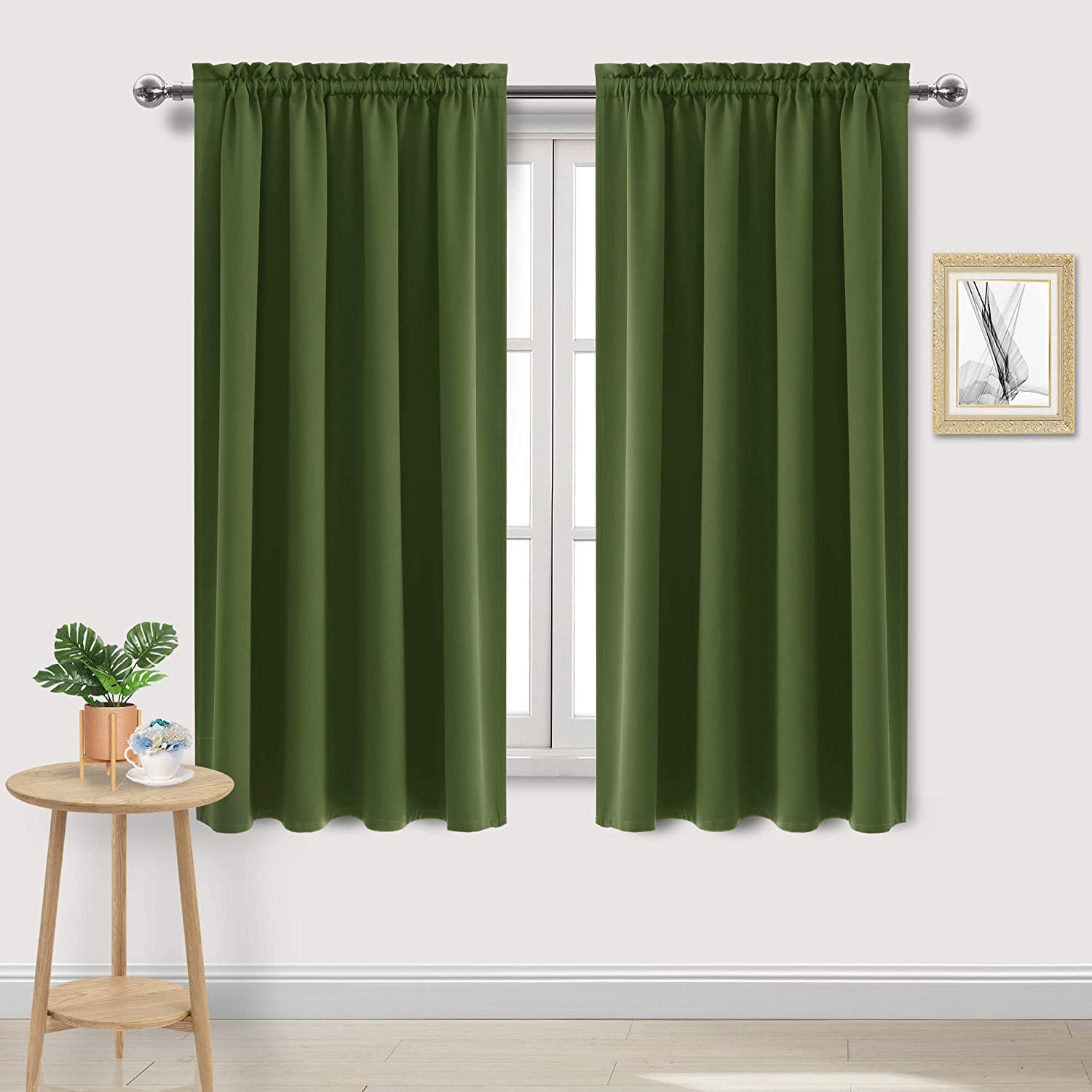 Olive Green Room Darkening Blackout Curtains