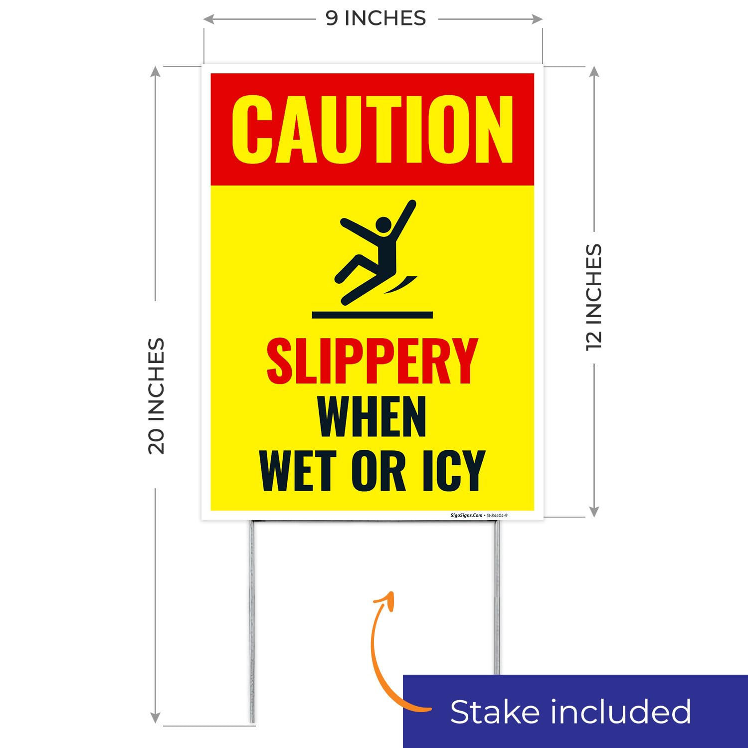 Caution Slippery When Wet or ICY Sign