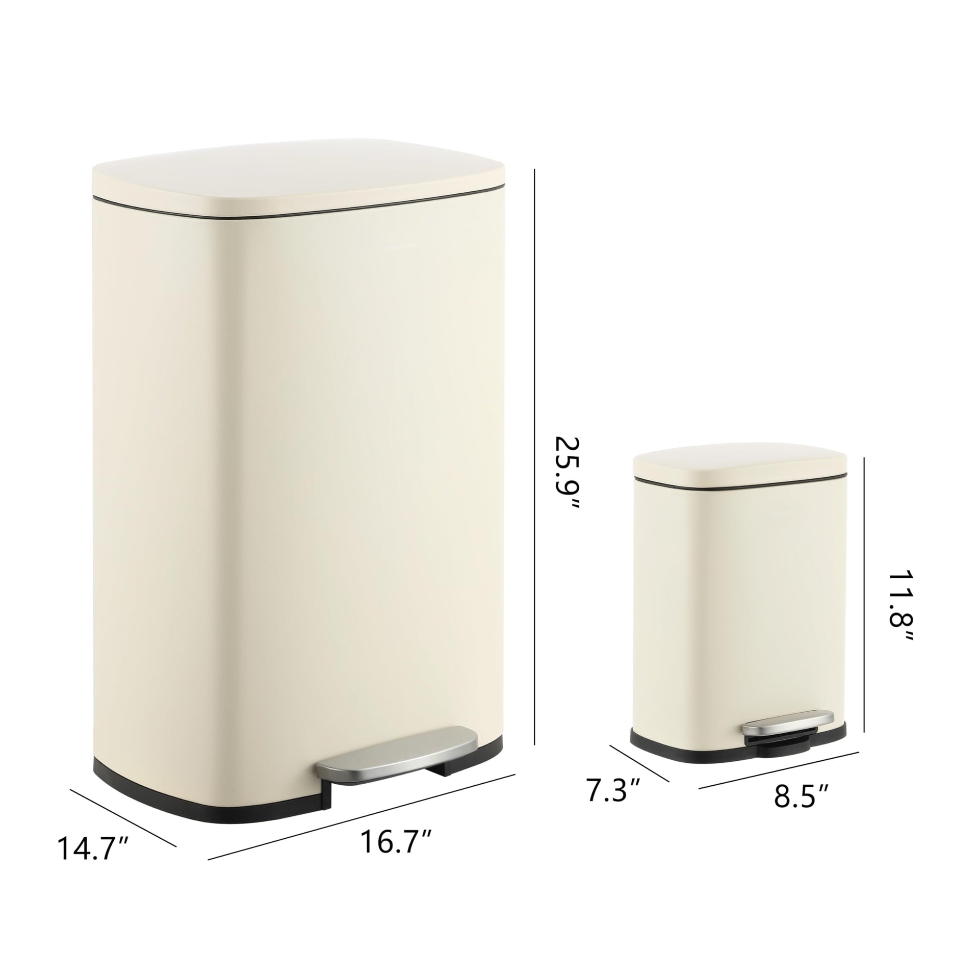 Connor 2 Piece Iron Trash Can (2 Count)