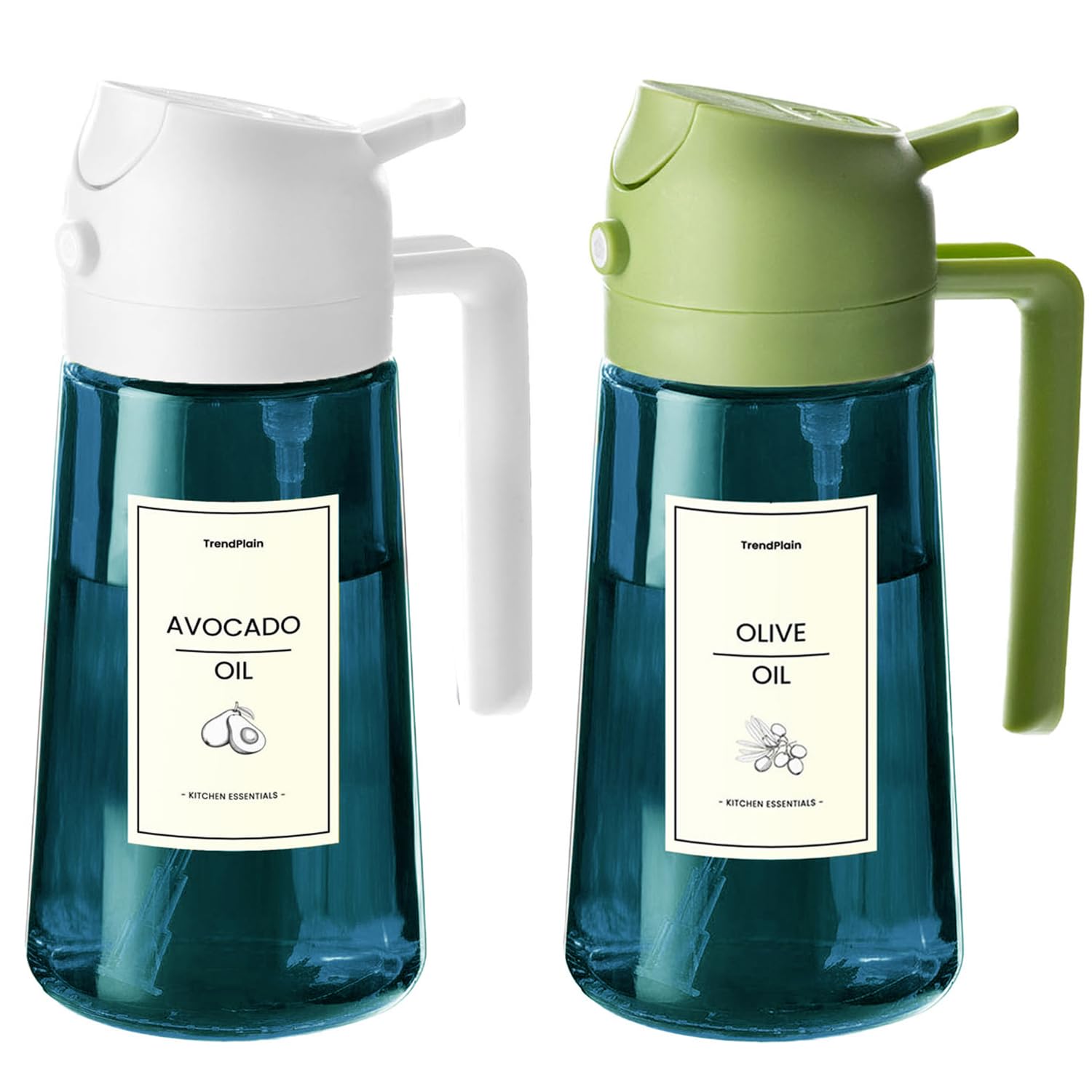 16oz 470ml Blue Glass Olive Oil Sprayer for Cooking