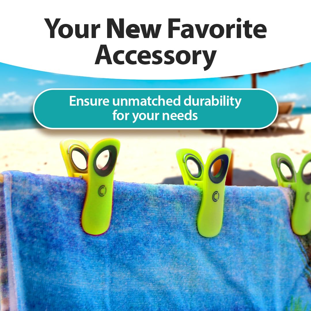 Core Clip Towel Clips for Beach Chairs Pool & Lounge Chairs on Cruise Boat (4 Count)