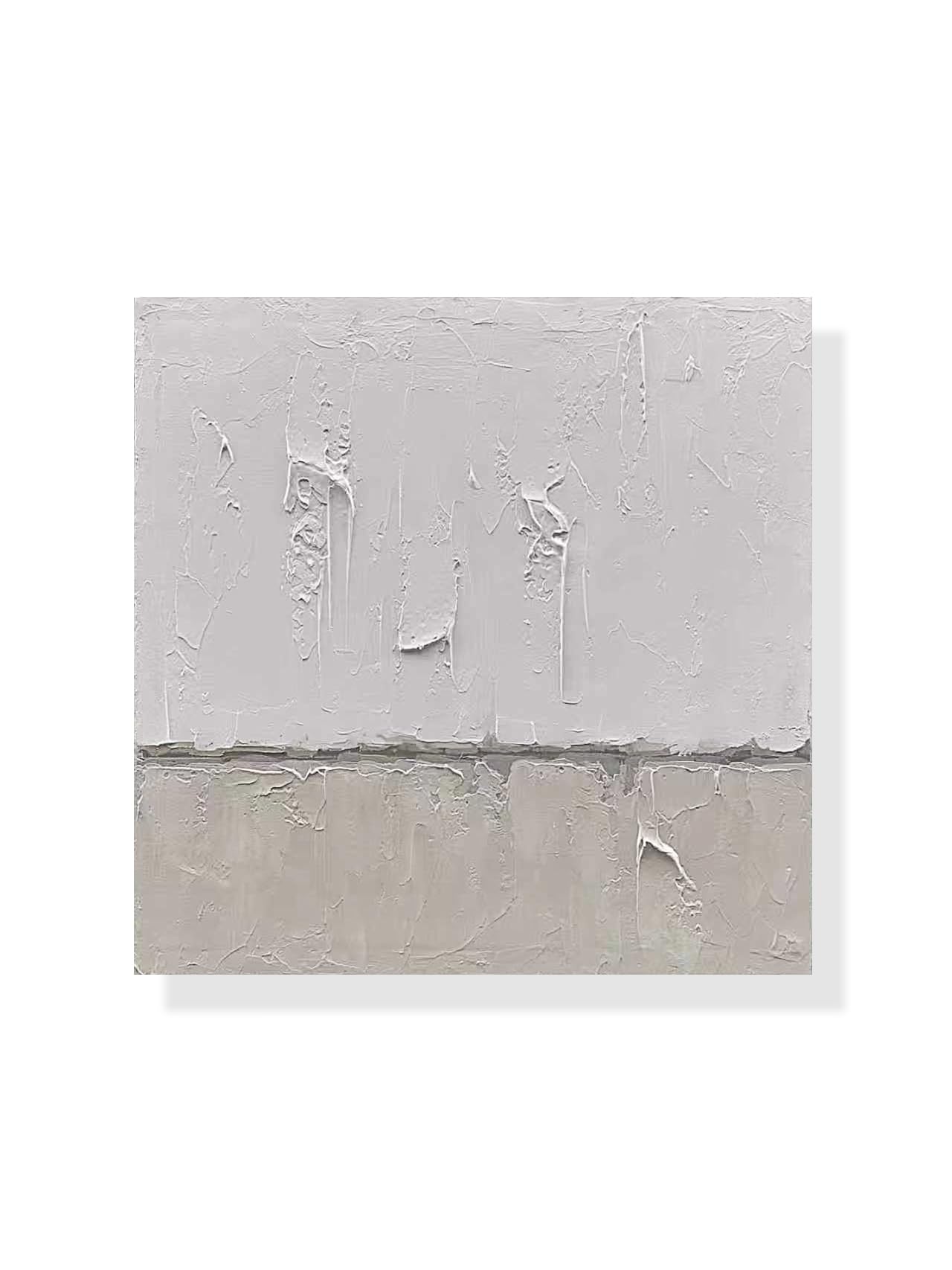 Art minimalist style gray and white abstract oil painting