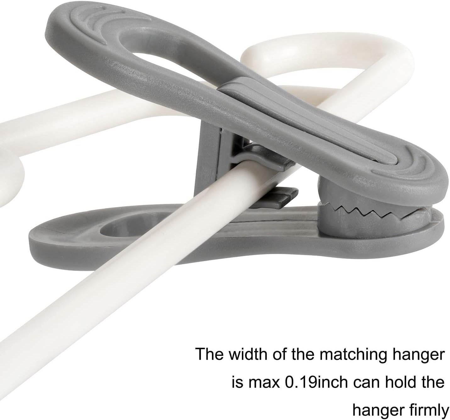 50pc Grey Plastic Hanger Clips (50 Count)