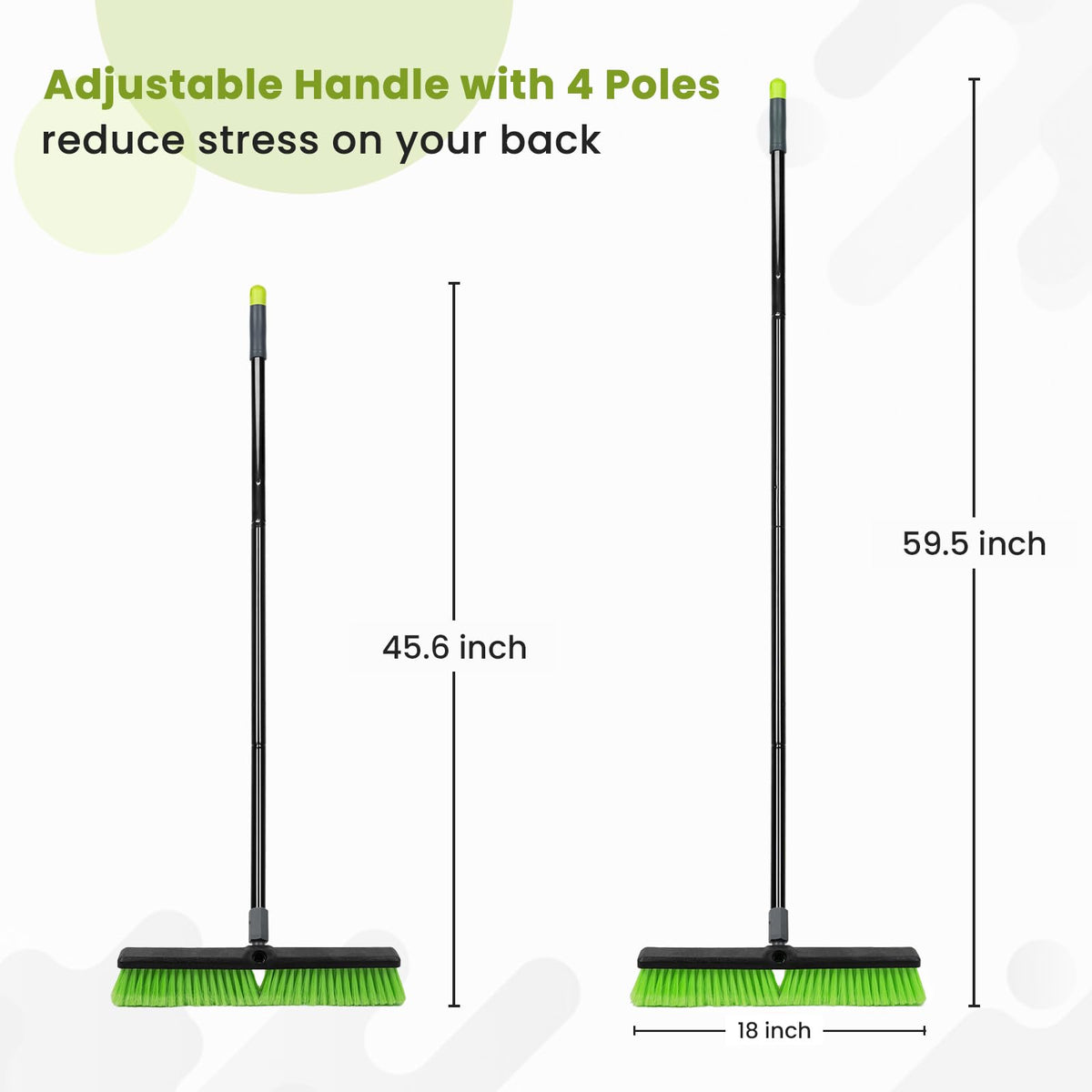 18” Indoor Shop and Garage Push Boom with Soft Bristles