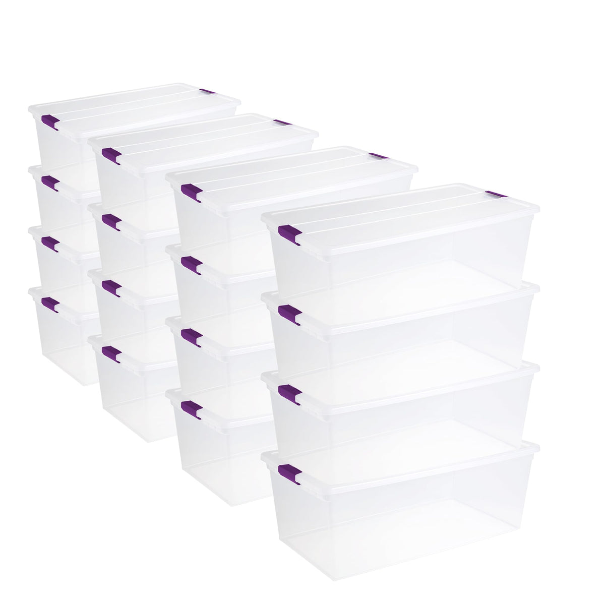 16 Pack 110 Quart ClearView Latch Box (16 Count)