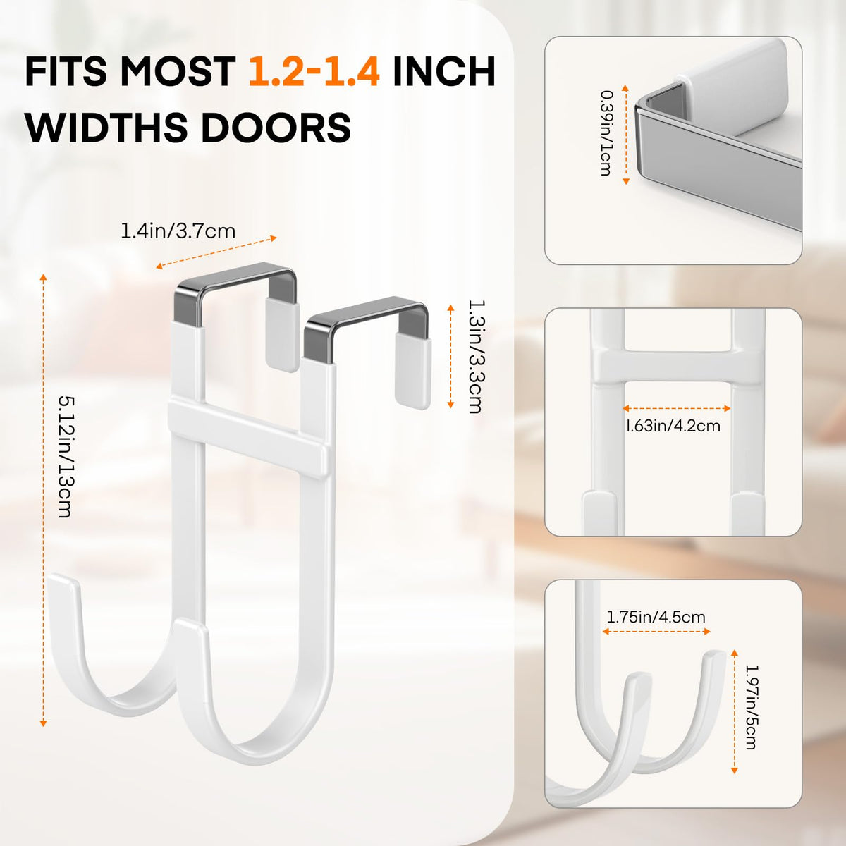 Over the Door Hooks (4 Count)