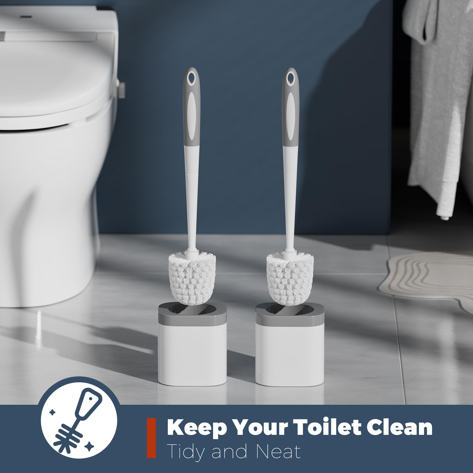 Toilet Brush and Holder Set (2 Count)