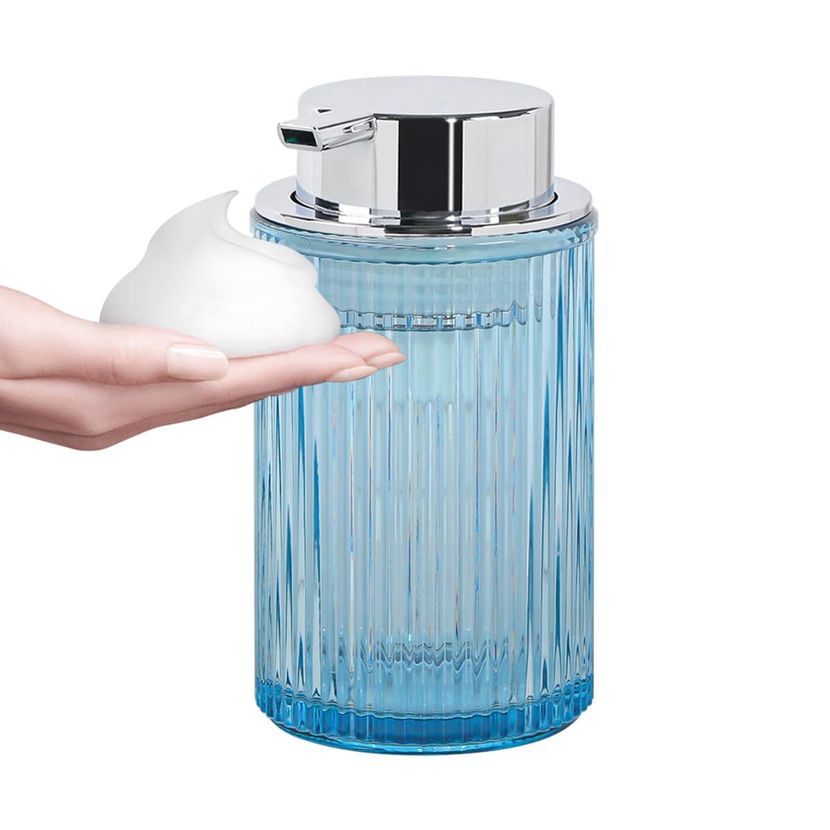 Foaming Soap Dispenser Bathroom Blue Glass Foam Hand Soap Dispenser