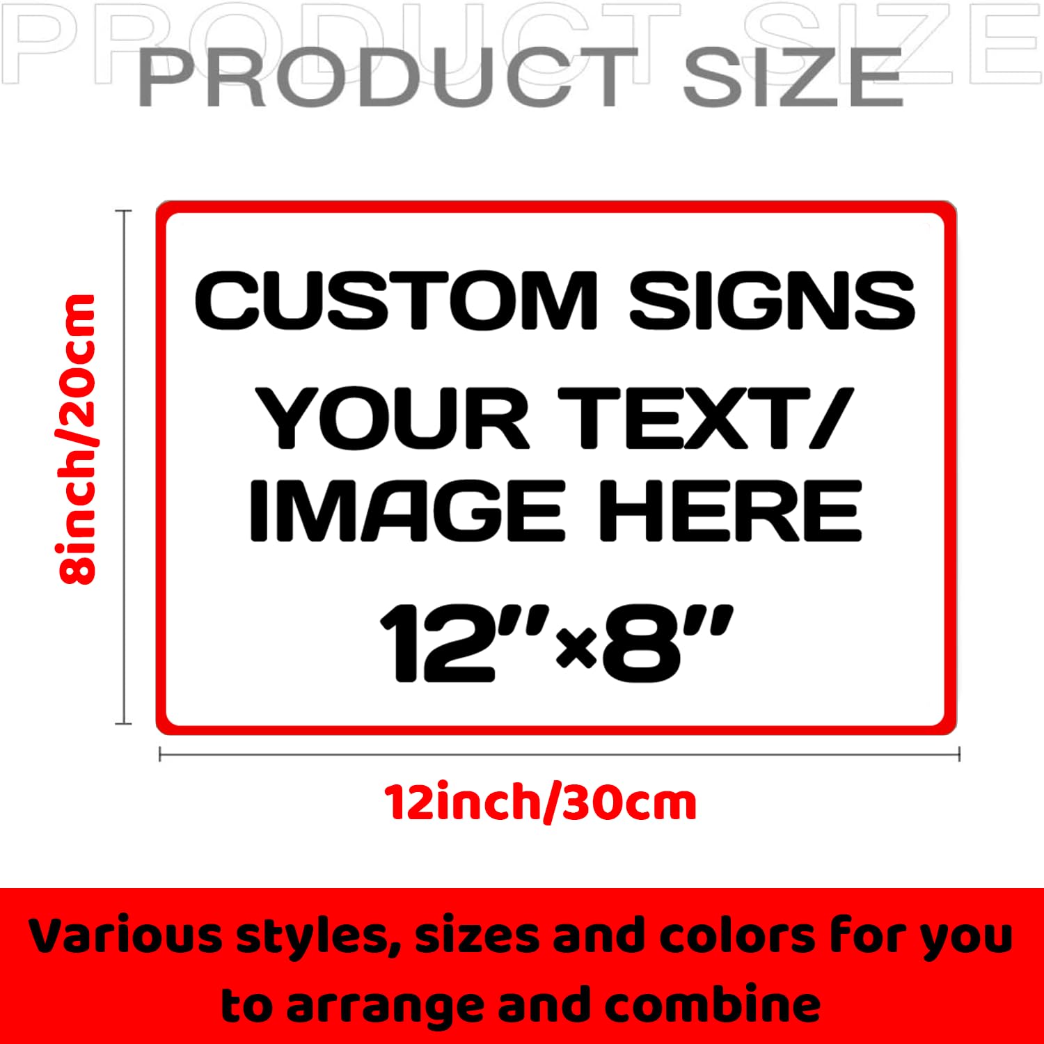 Aluminum Weatherproof Metal Sign Multiple Sizes Custom Personalized Text And picture Here