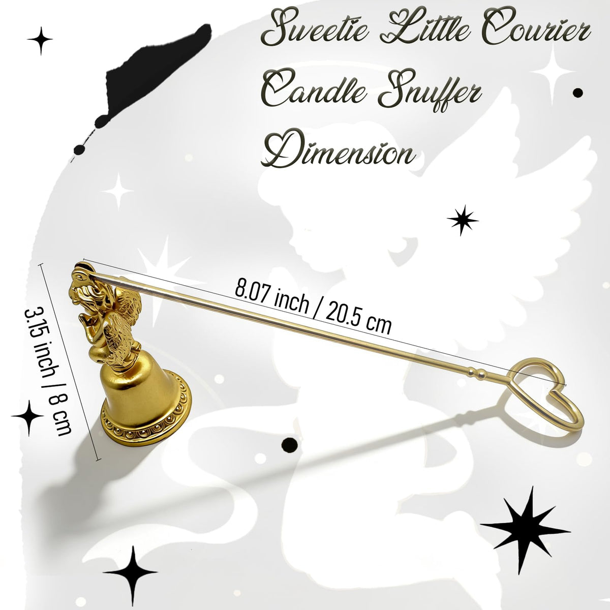 Golden Angel Candle Snuffer with Heart