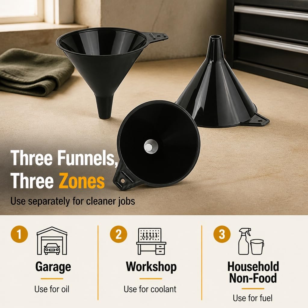 Plastic Funnels 3 Pack (3 Count)
