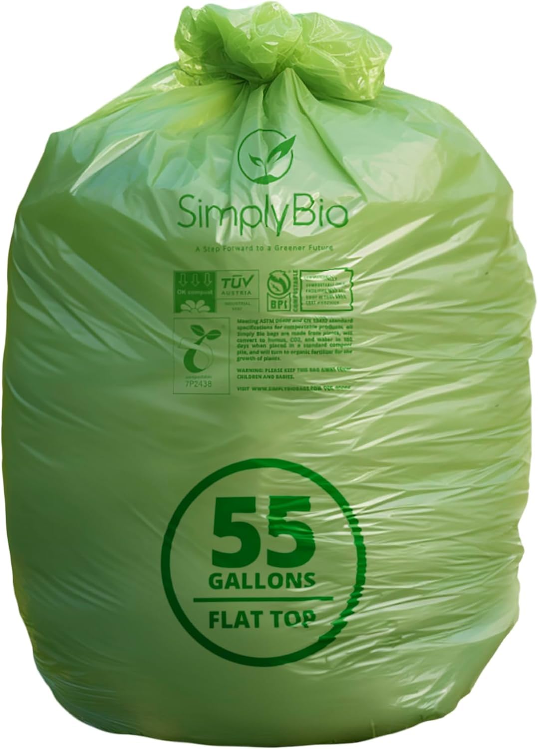 50 55 Gallon Compostable Trash Bags Flat (12 Count)