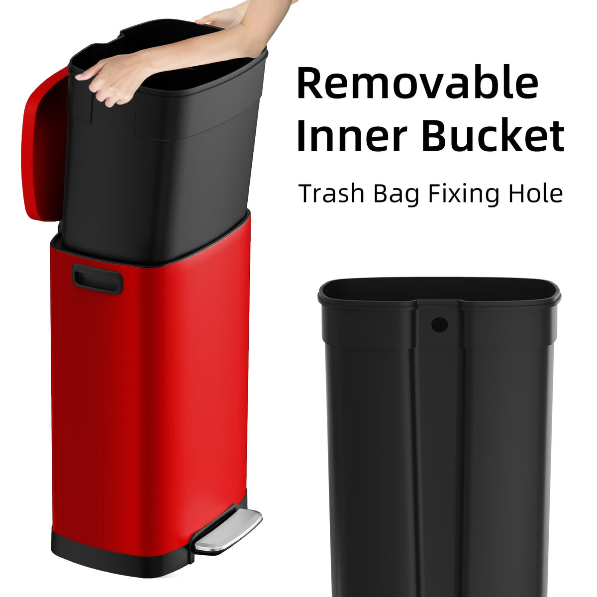 13 Gallon Kitchen Trash Can with Lid