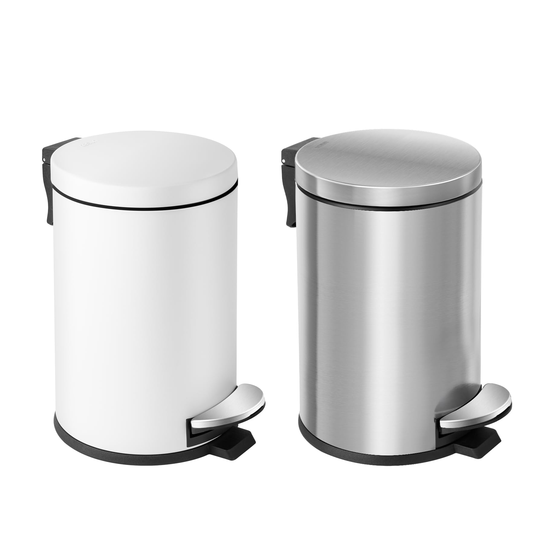 Small Round Bathroom Trash Can with Lid Soft Close