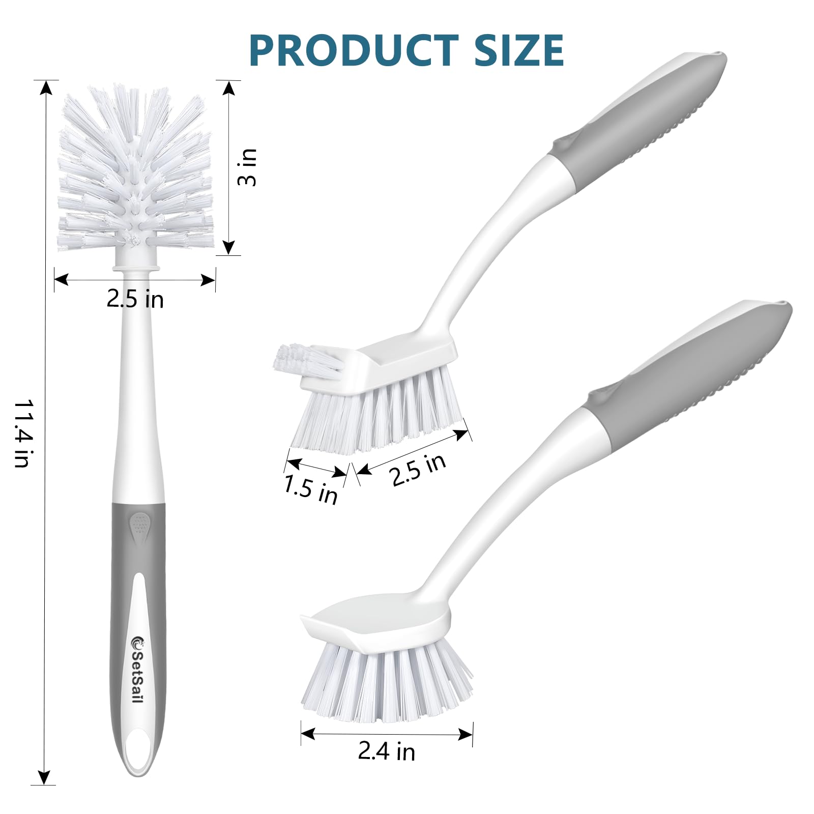 3 Pack Dish Brush Set (3 Count)