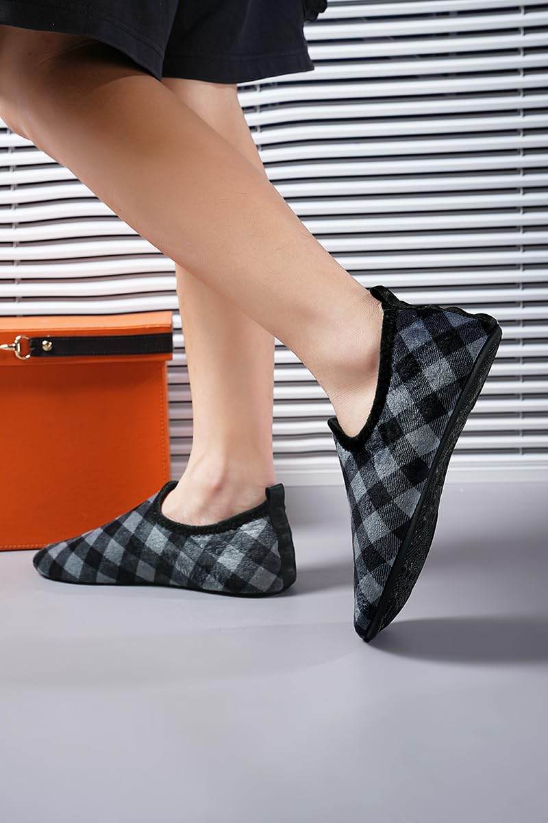 Adult Indoor House Slippers Socks Travel Lightweight Comfort Non Slip Grip House Floor Home Shoes for Women Men
