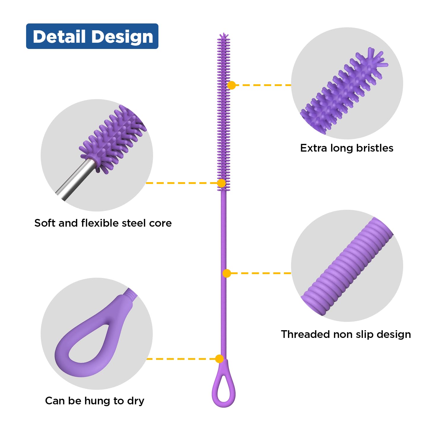 Silicone Straw Cleaner Brush (2 Count)