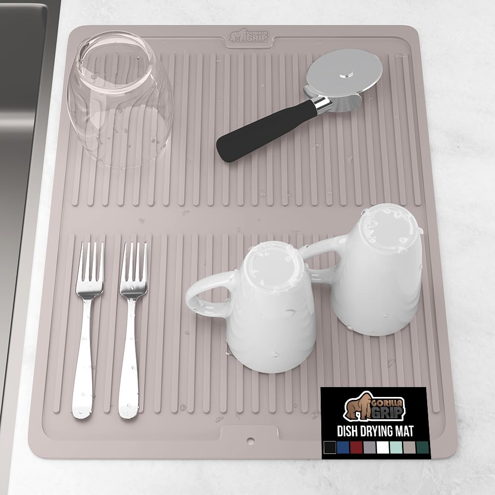 100% BPA Free Patented Silicone Dish Drying Mat for Kitchen Counter