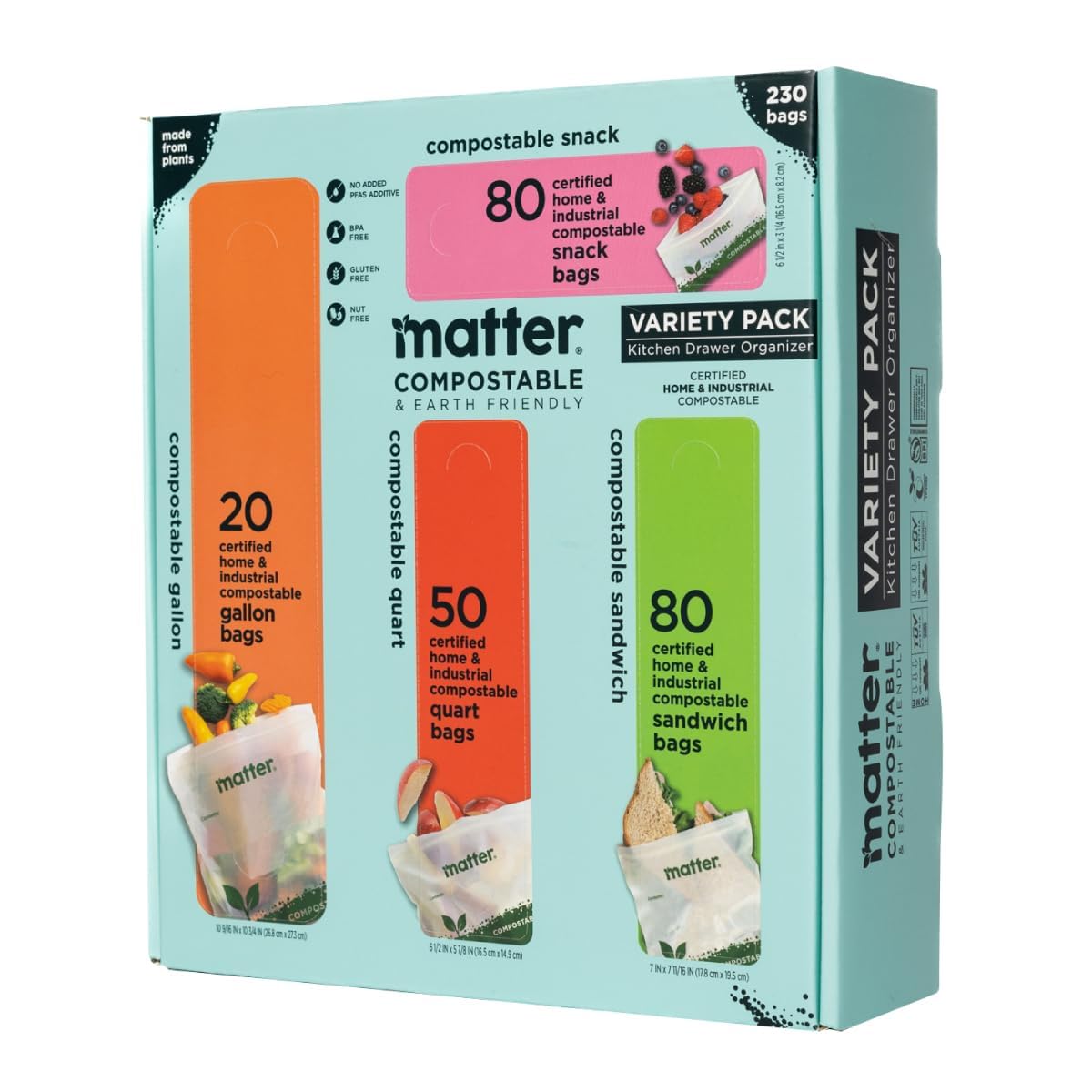 Compostable Resealable Bags (230 Count)