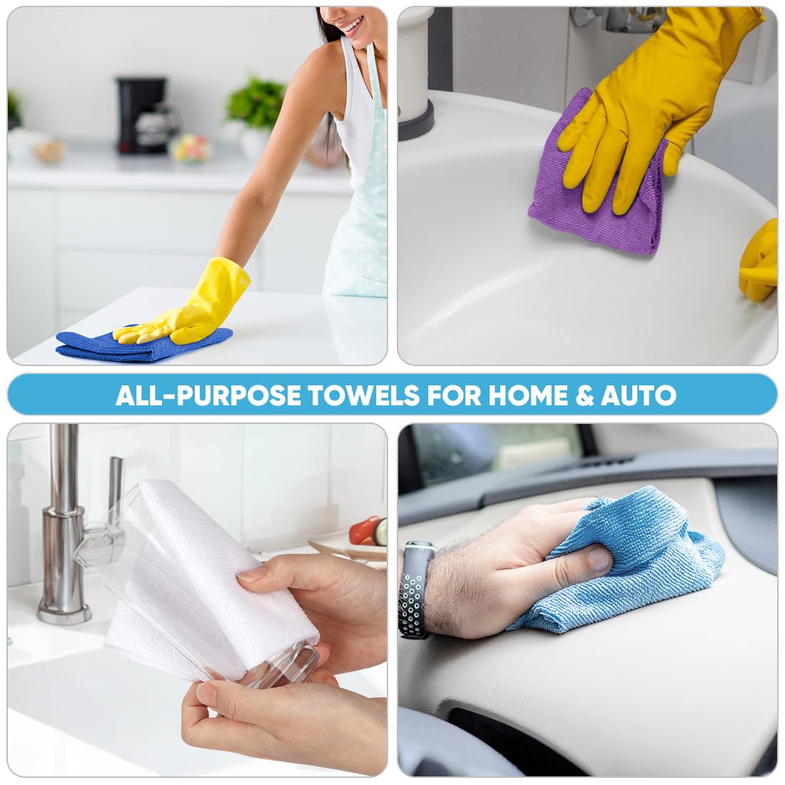 Microfiber Cleaning Cloth Roll (50 Count)