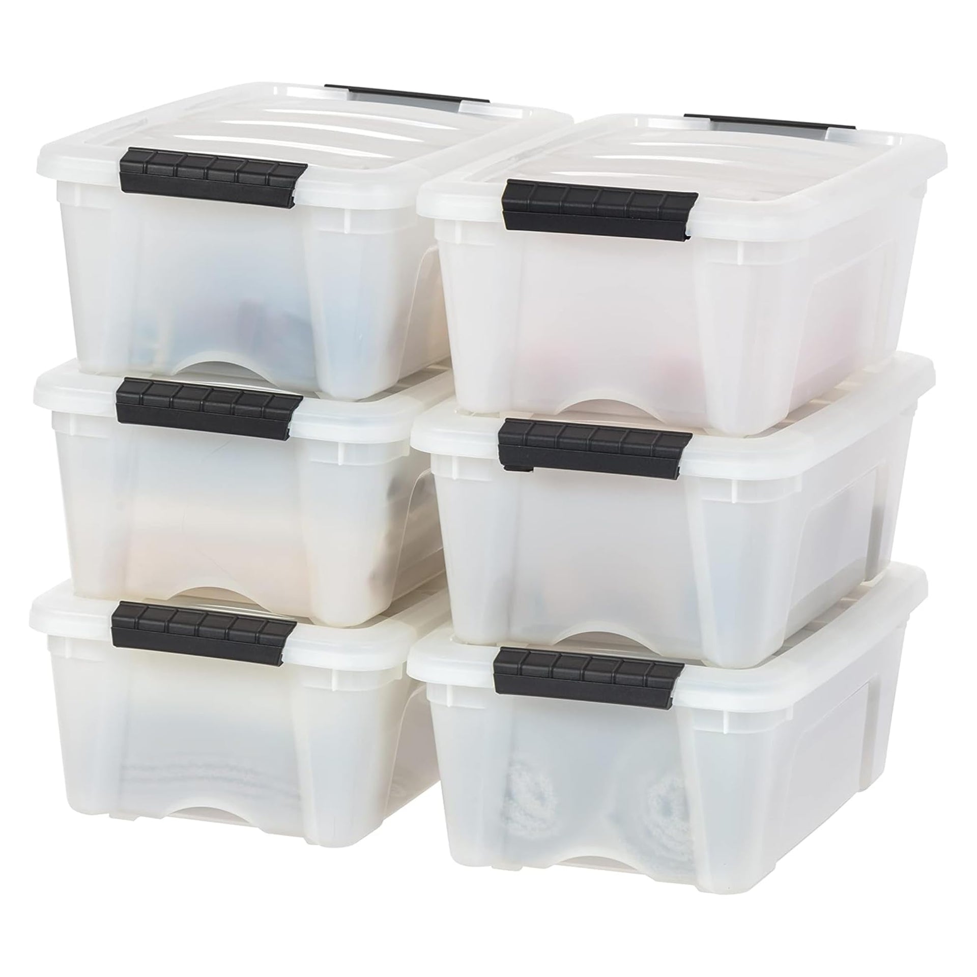 6 Pack 13 Quart Storage Bins with Lids (6 Count)