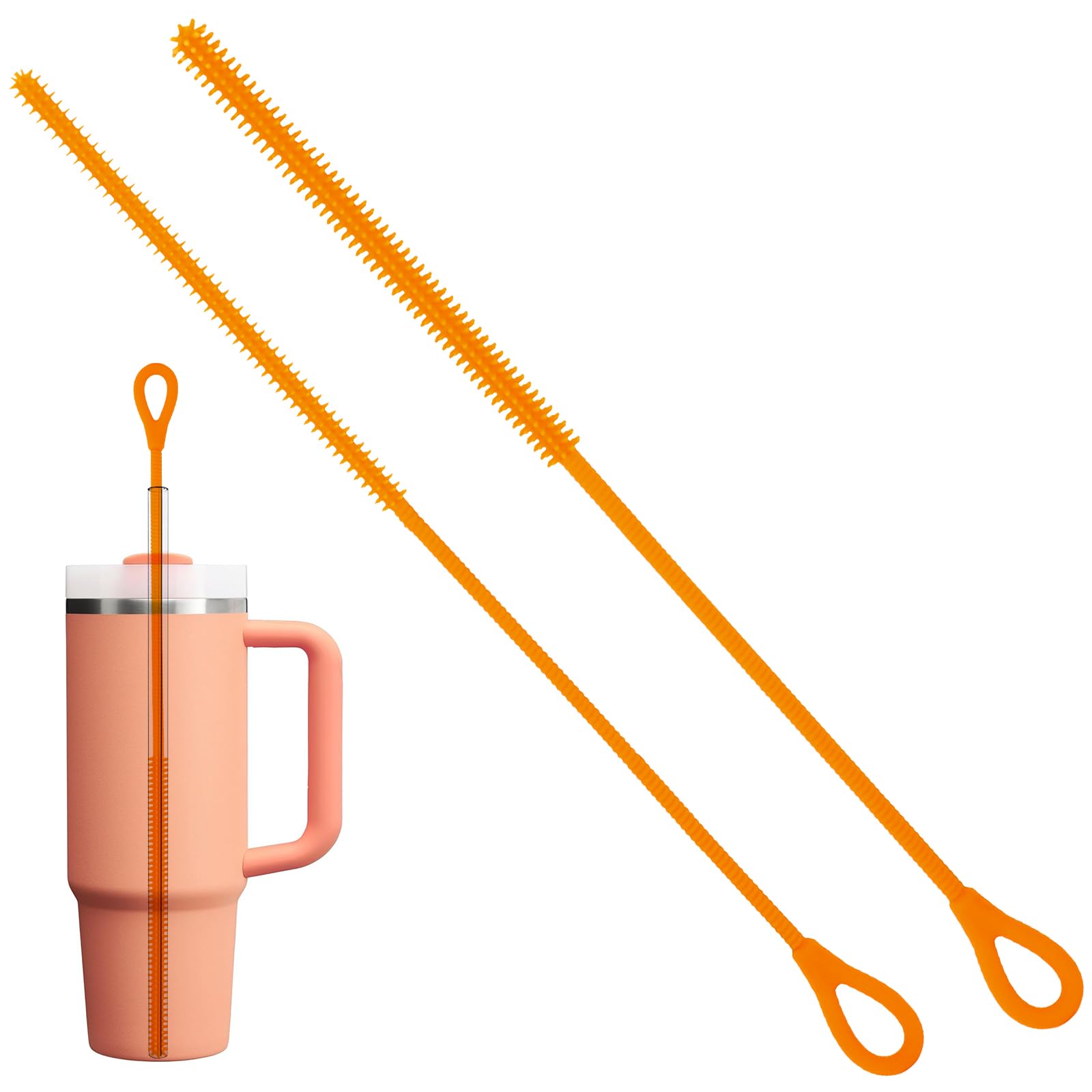 2Pcs Silicone Straw Cleaner Brush (2 Count)
