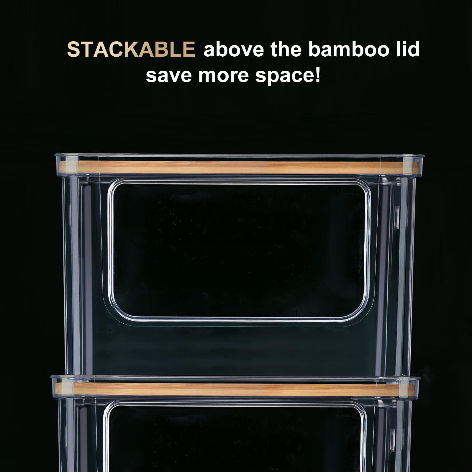 Stackable Storage with Bamboo Top for Laundry Room Organization