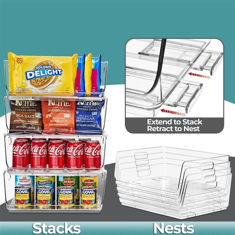 Stackable Storage Bins Open Front (4 Count)