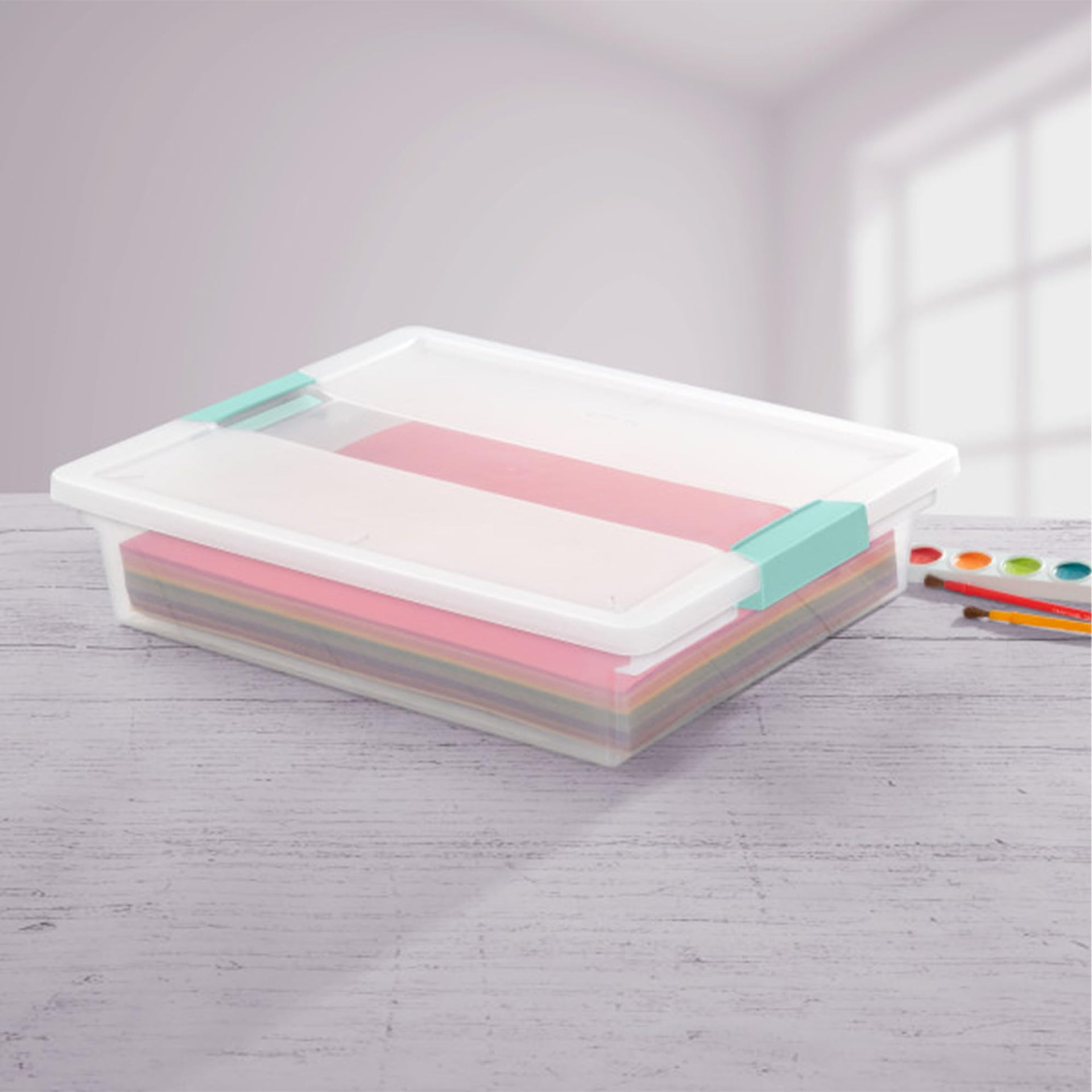 Clip Box Stackable Small Storage Bin with Latching Lid