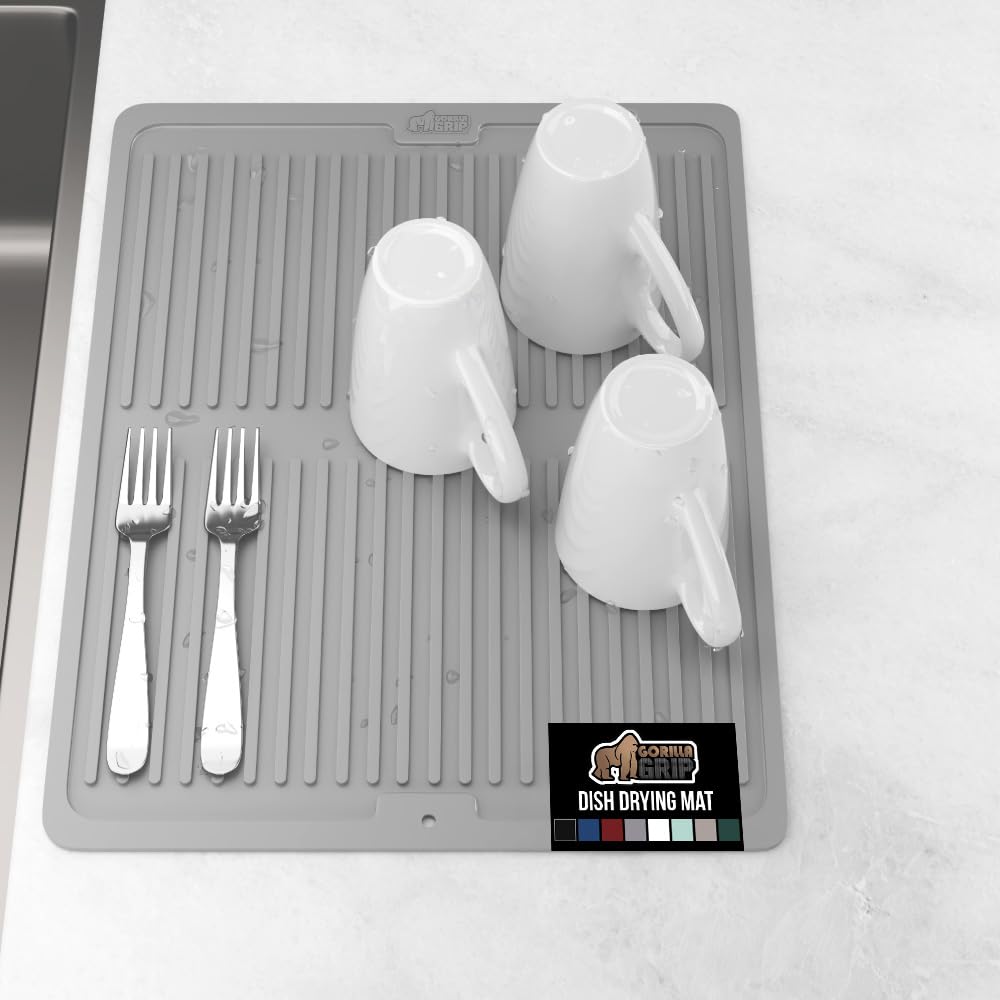 100% BPA Free Patented Silicone Dish Drying Mat for Kitchen Counter