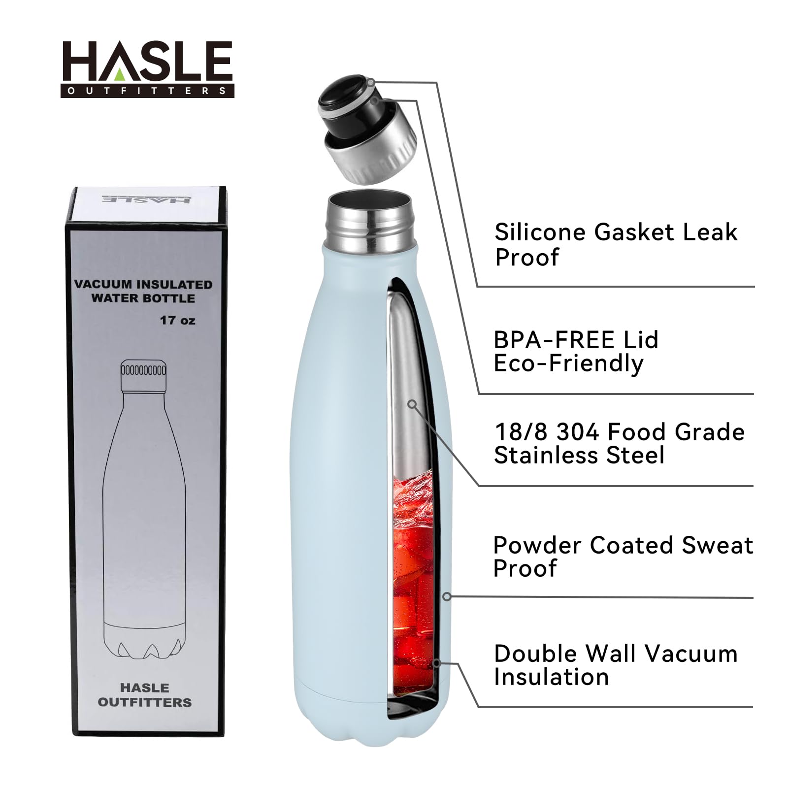17oz Stainless Steel Water Bottles
