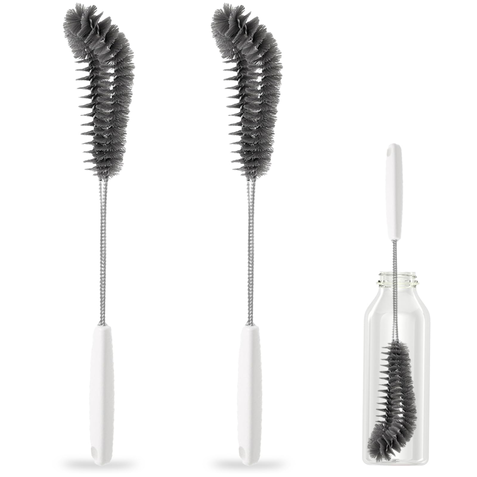 16 inches Long Handle Black Bottle Cleaning Brushes (2 Count) - ModHome Supplies
