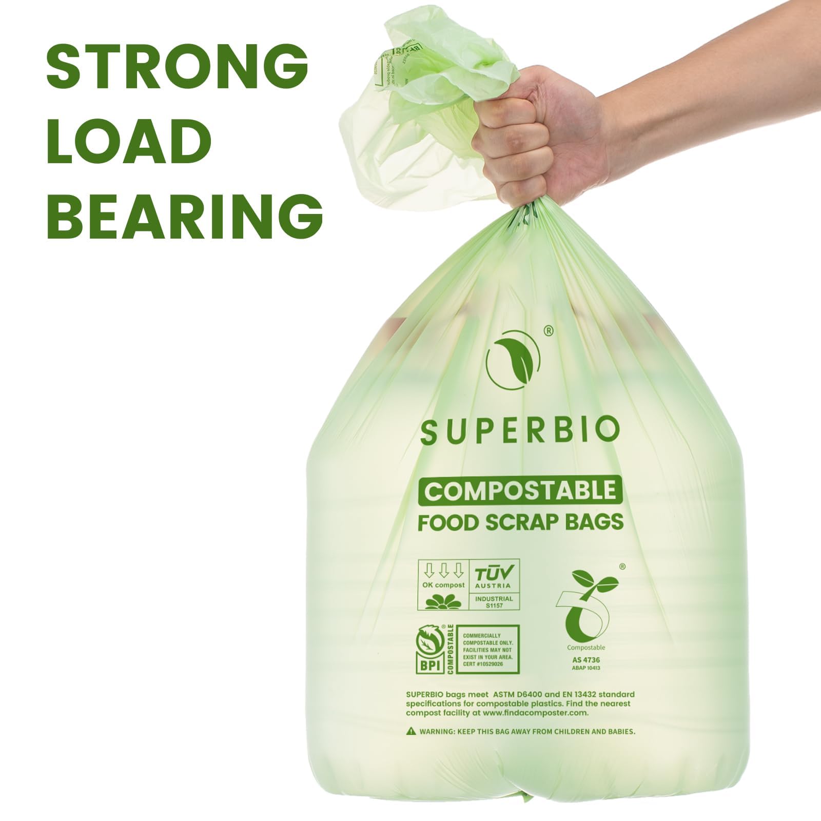 13 Gallon Compostable Kitchen Waste Bags (50 Count)