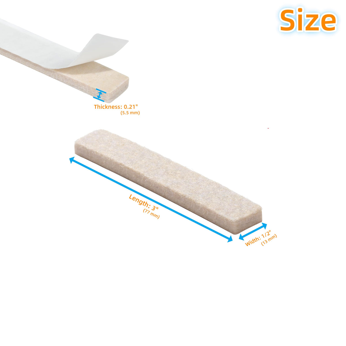 Felt Strips with Adhesive Backing for Furniture (129 Count)