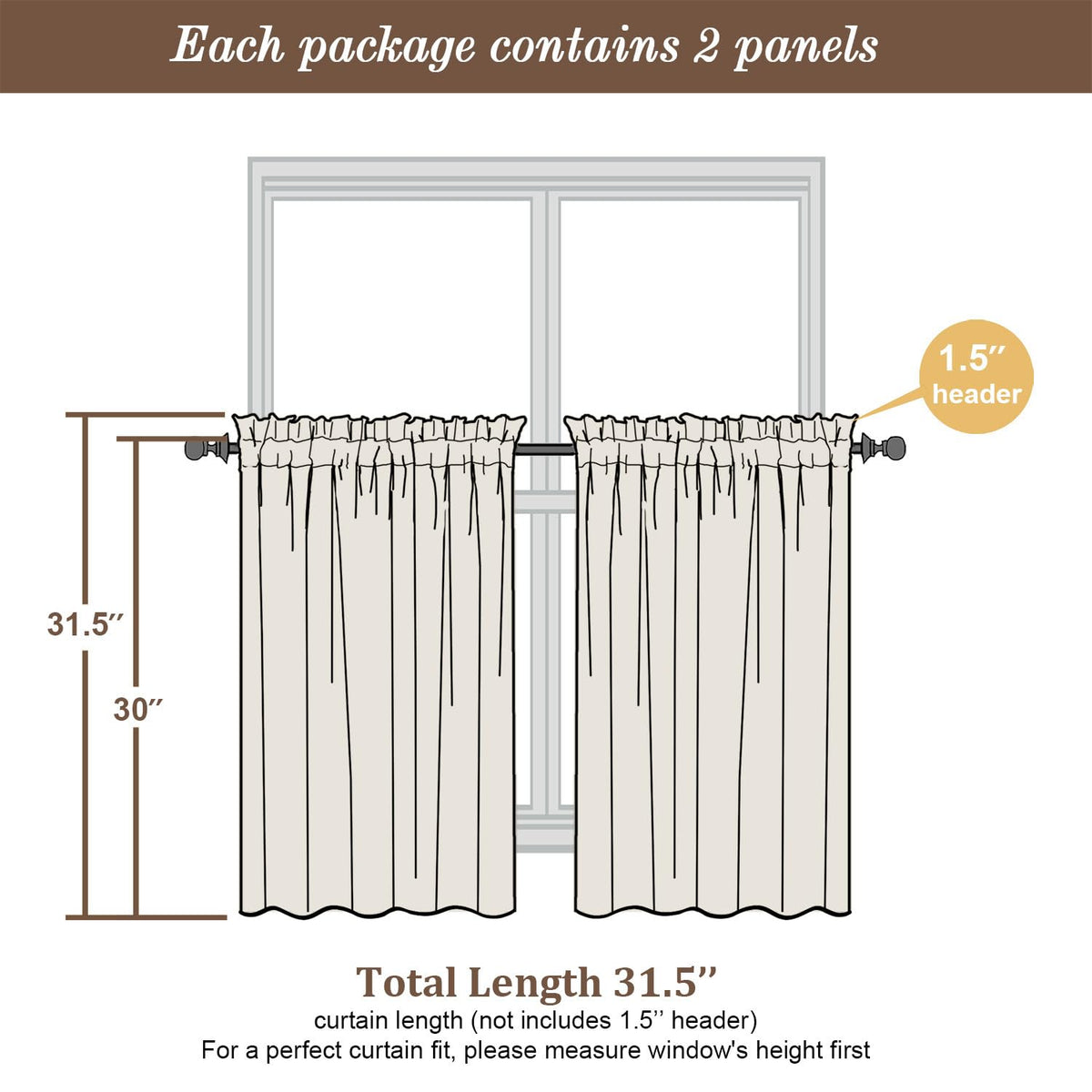 Lime Sheer Curtains 30 inch Length 2 Panels (2 Count)