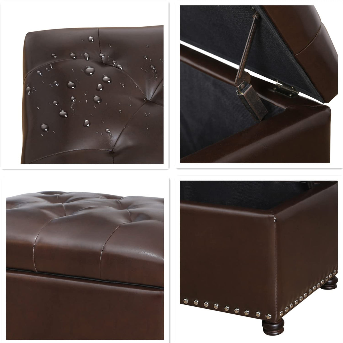 Leather Ottoman with Storage