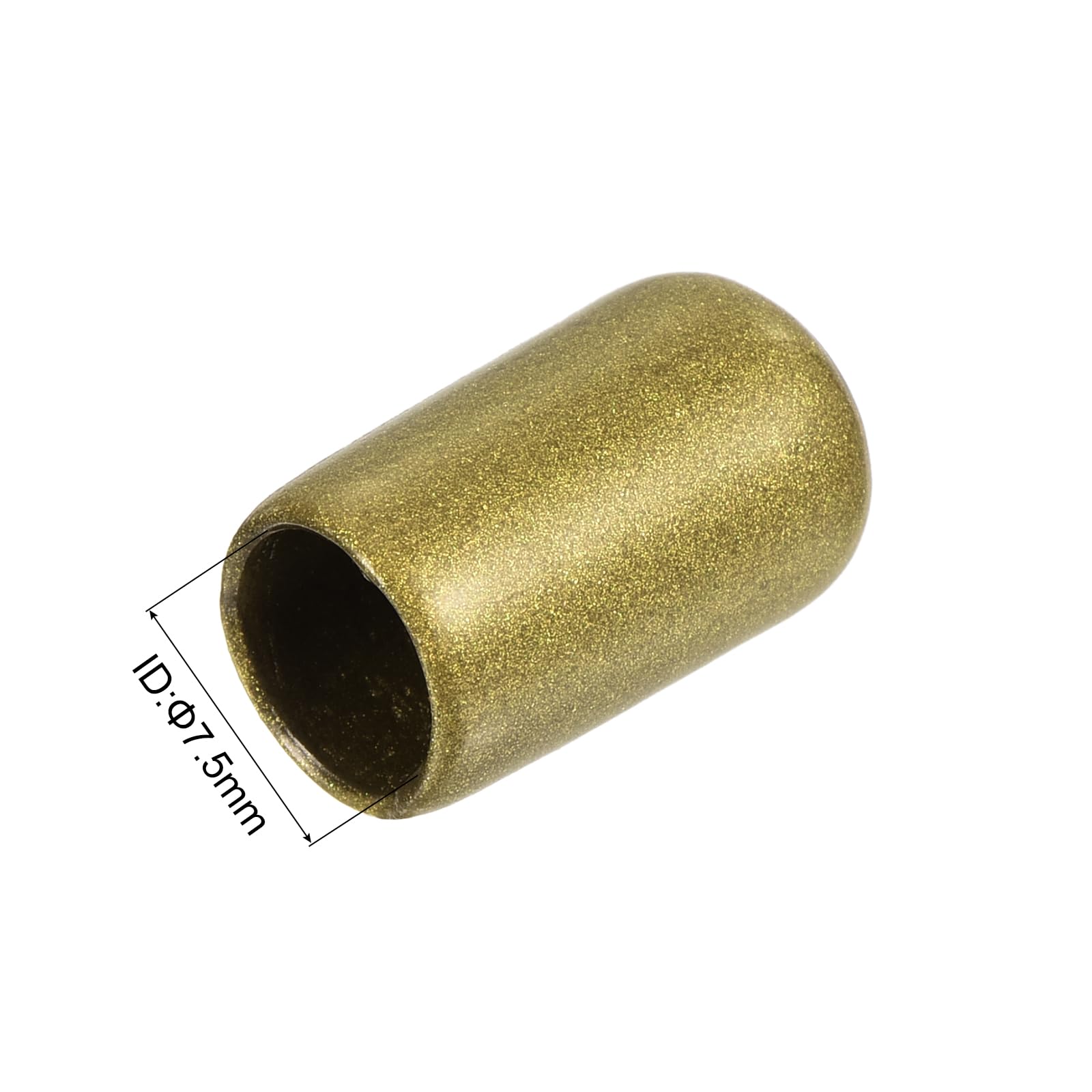 20pcs Rubber End Caps 7.5mm ID Vinyl Round Tube Bolt Cap Cover Thread Protectors Gold