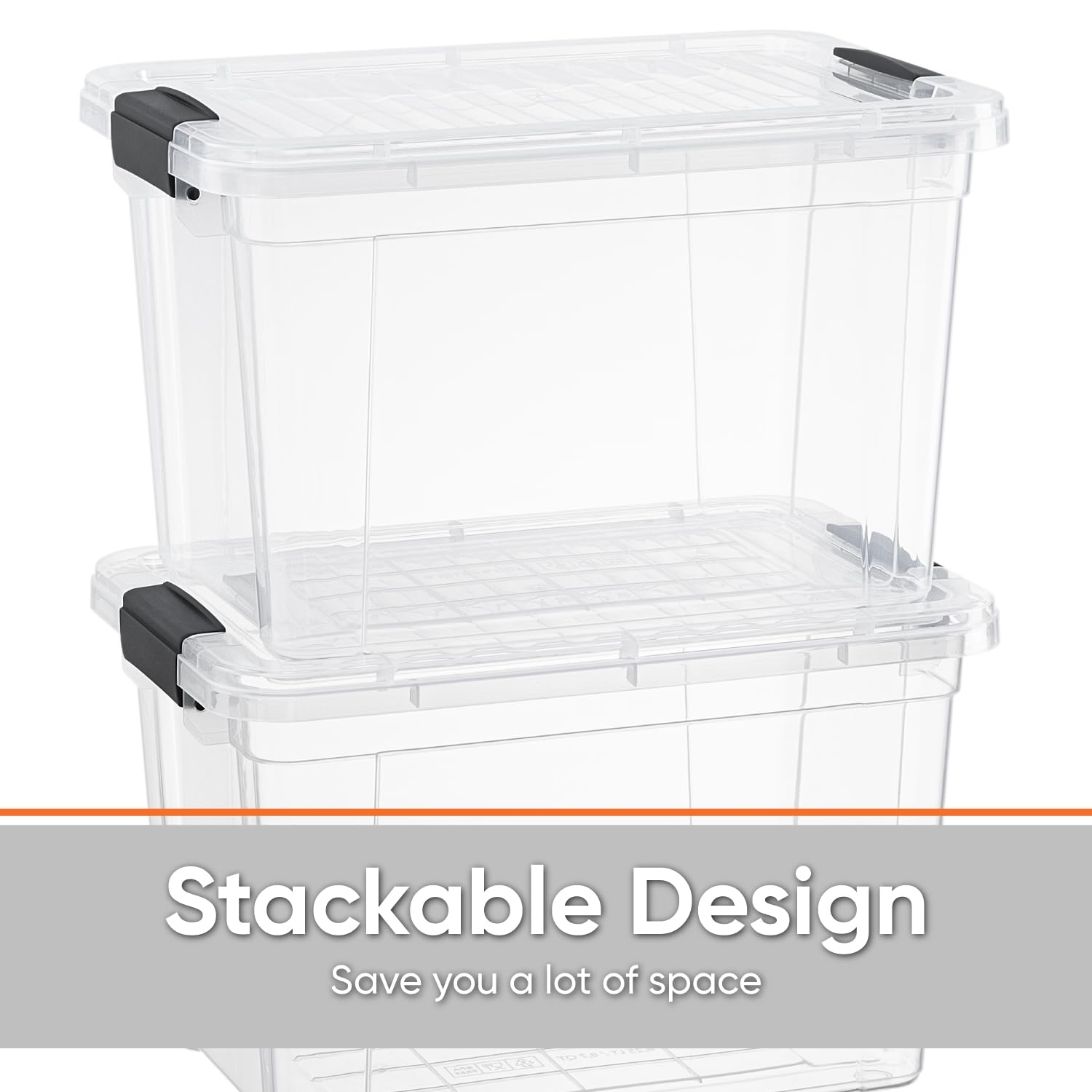 Clear Storage Boxes with Lids (4 Count)