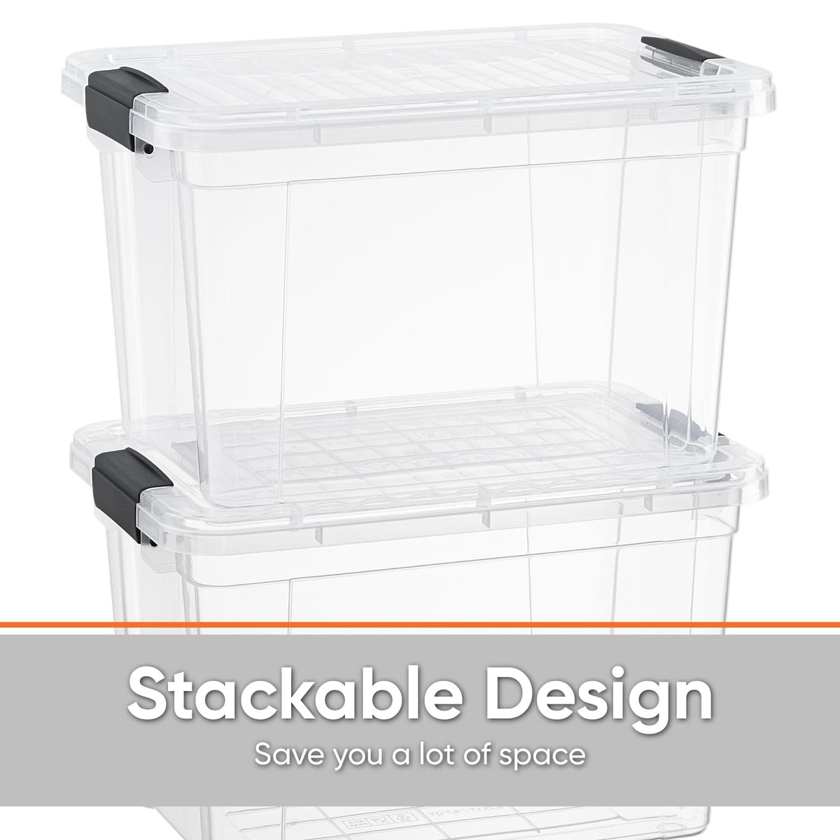 26.5 Quart Clear Plastic Storage Boxes with Lids (8 Count)