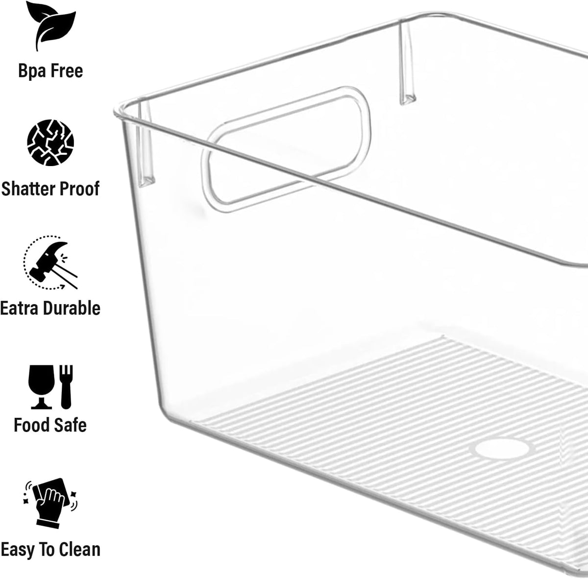 Clear Plastic Storage Bins (6 Count)