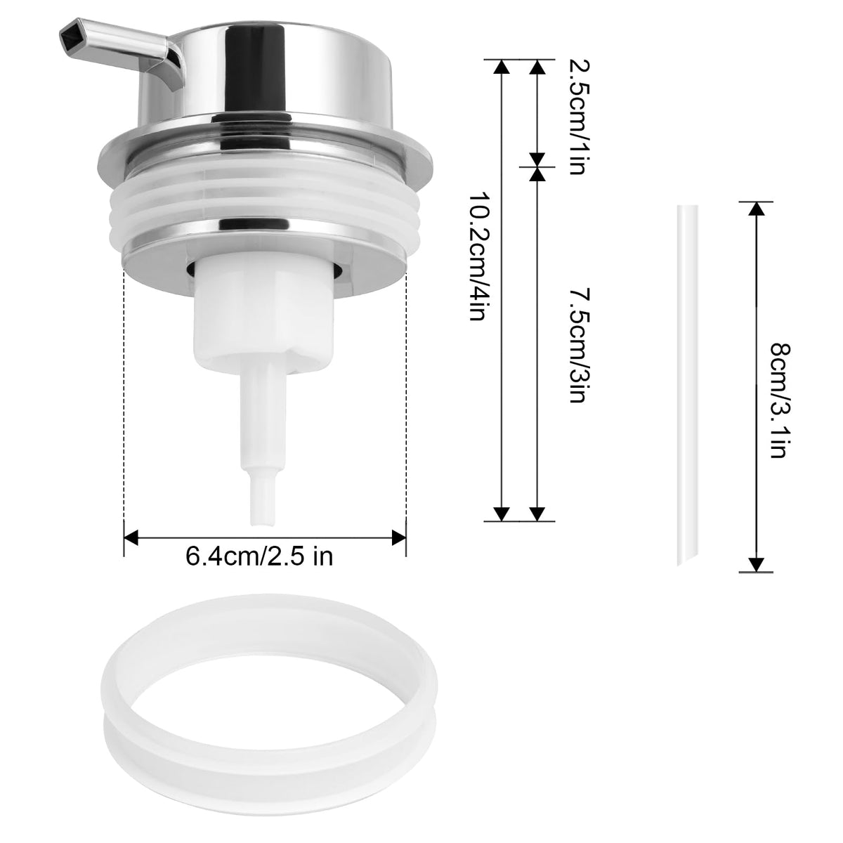 Foam Soap Dispenser Pump 2pcsHead Replacement Spare Plastic Pump Bathroom Countertop (2 Count)