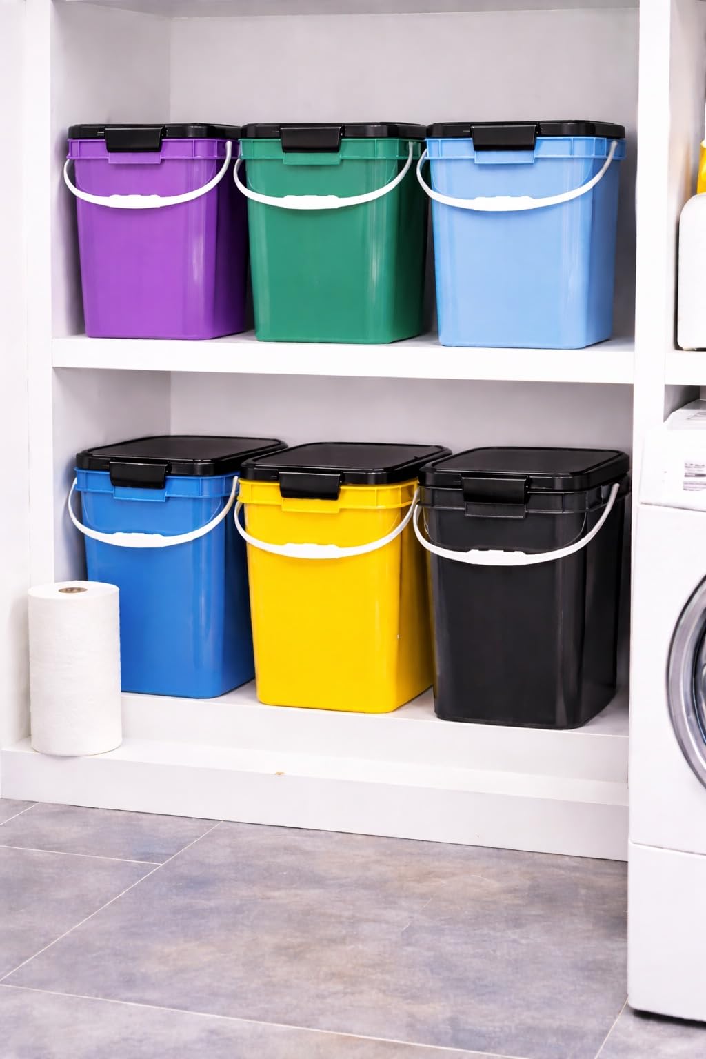4 Gallon Square Food Grade Bucket Pail with Plastic Handles and Lid