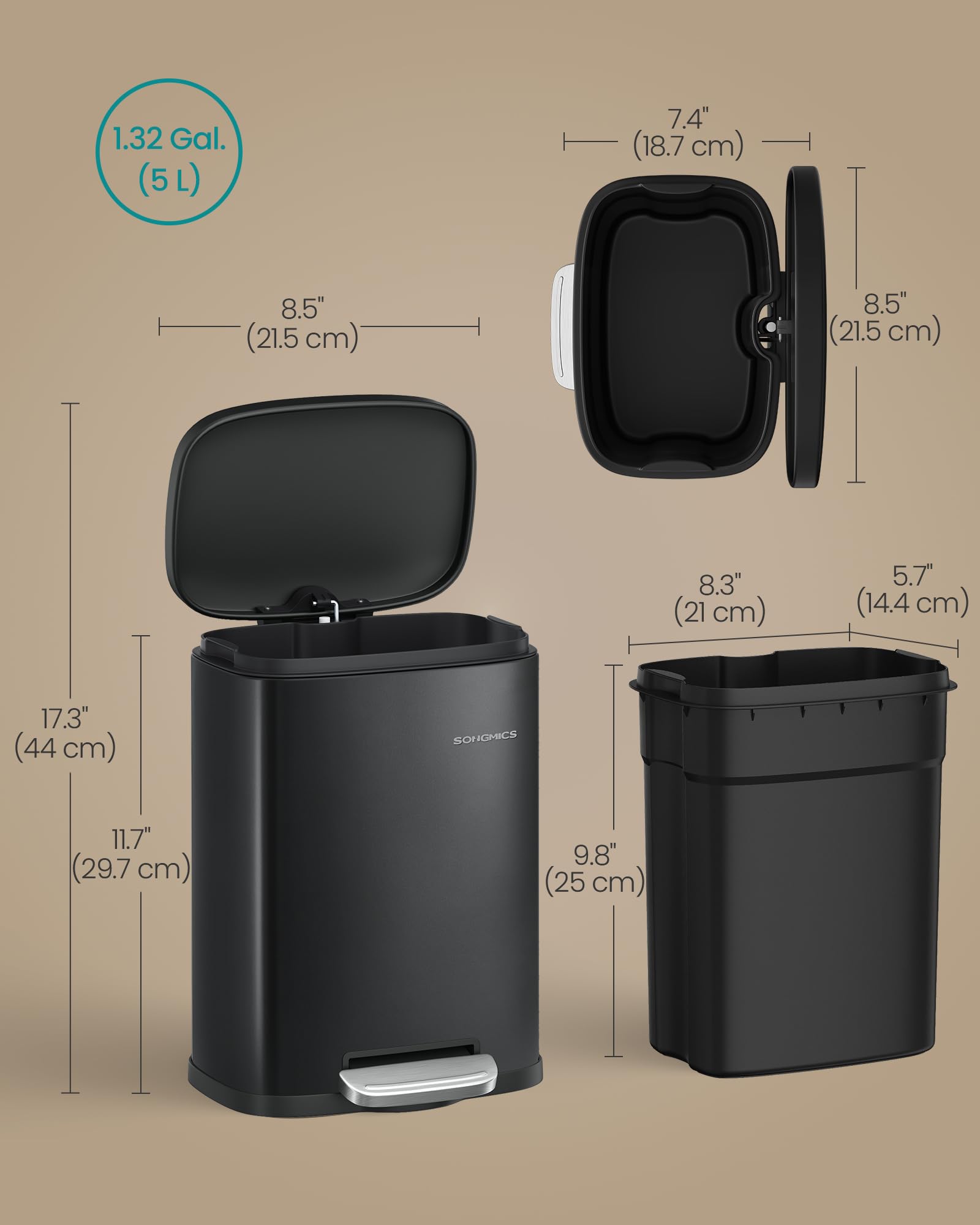 Small Bathroom Trash Can