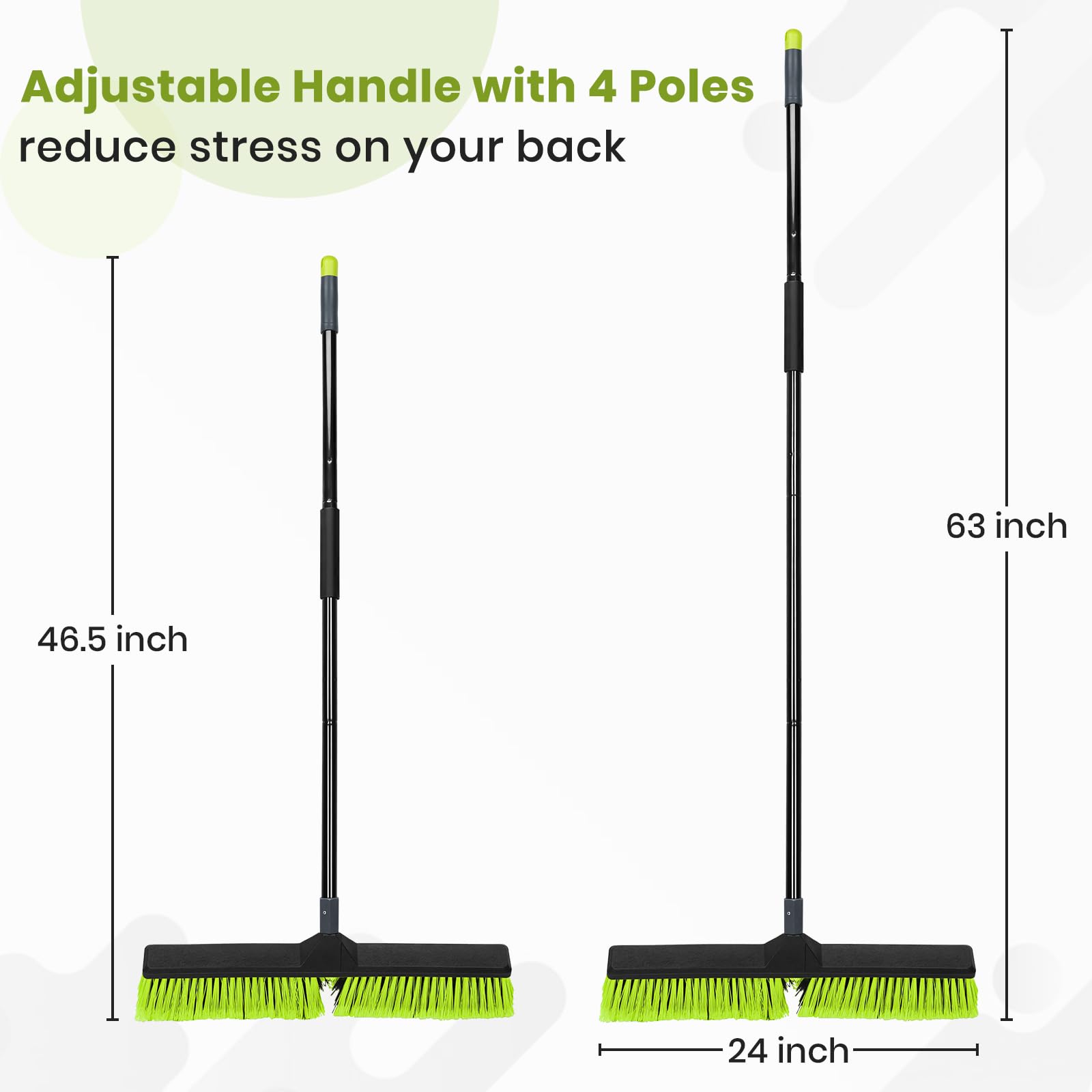 24 Inch Push Broom Outdoor with Stiff Bristle